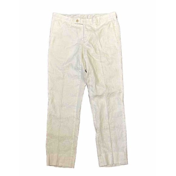 Ingram Linen Pants Men's Size 34 Chinos Ivory Off White Breathable Lightweight‎
